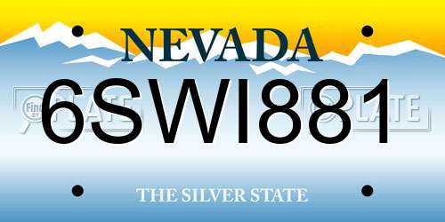 6SWI881 Nevada License Plate
