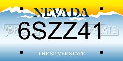 6SZZ41 Nevada License Plate