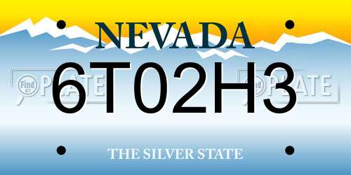 6T02H3 Nevada License Plate