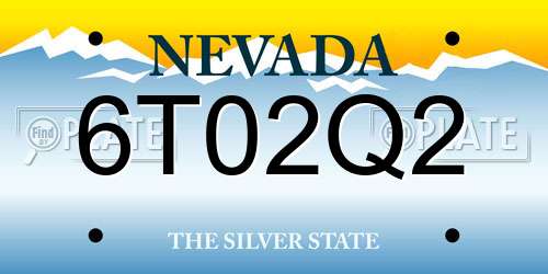 6T02Q2 Nevada License Plate
