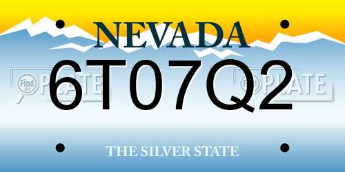 6T07Q2 Nevada License Plate