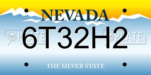 6T32H2 Nevada License Plate