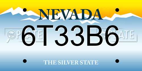 6T33B6 Nevada License Plate