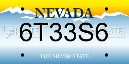 6T33S6 Nevada License Plate
