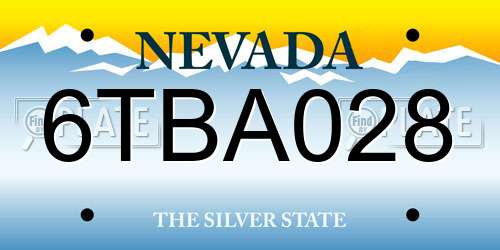 6TBA028 Nevada License Plate