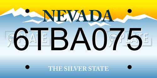 6TBA075 Nevada License Plate