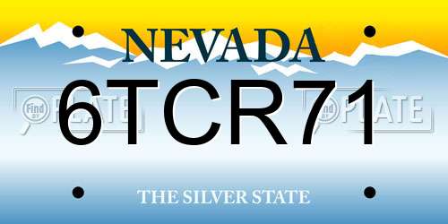 6TCR71 Nevada License Plate