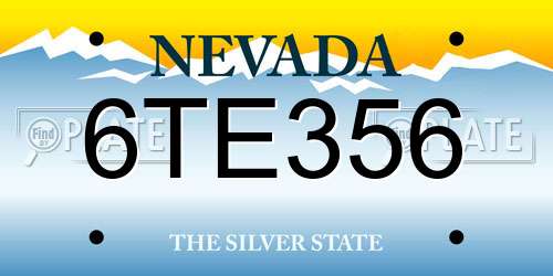 6TE356 Nevada License Plate