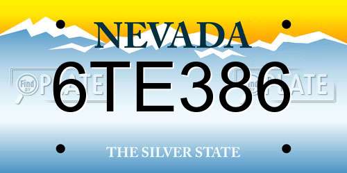 6TE386 Nevada License Plate