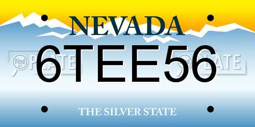 6TEE56 Nevada License Plate