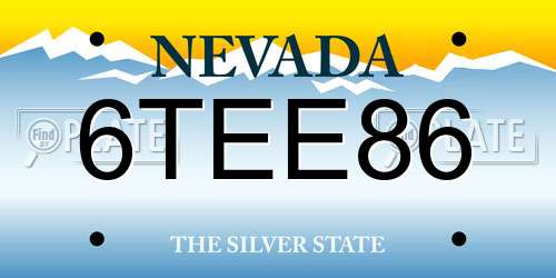 6TEE86 Nevada License Plate