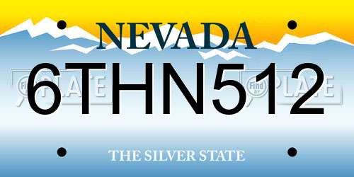 6THN512 Nevada License Plate