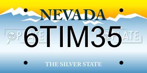6TIM35 Nevada License Plate