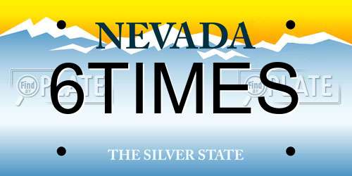 6TIMES Nevada License Plate