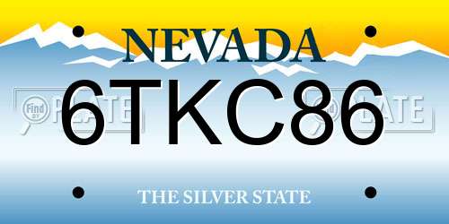 6TKC86 Nevada License Plate