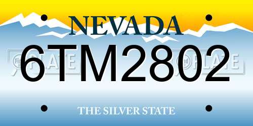 6TM2802 Nevada License Plate