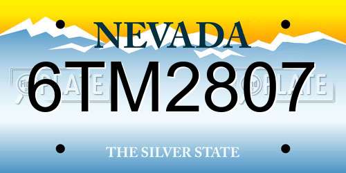 6TM2807 Nevada License Plate