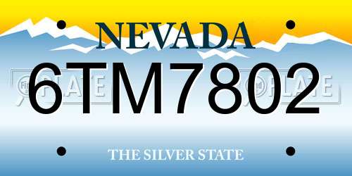 6TM7802 Nevada License Plate