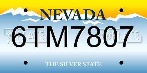 6TM7807 Nevada License Plate