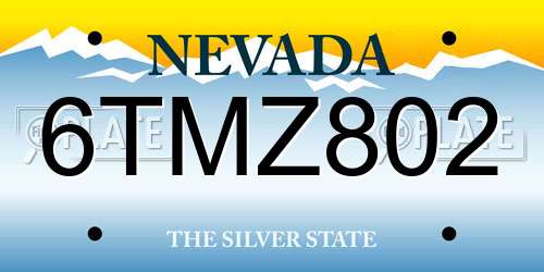 6TMZ802 Nevada License Plate