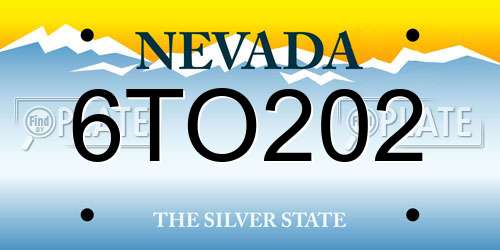 6TO202 Nevada License Plate