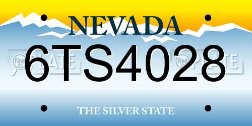 6TS4028 Nevada License Plate