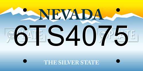 6TS4075 Nevada License Plate