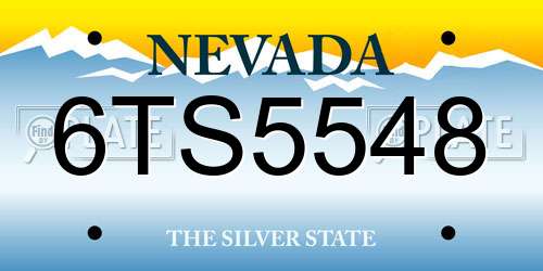 6TS5548 Nevada License Plate
