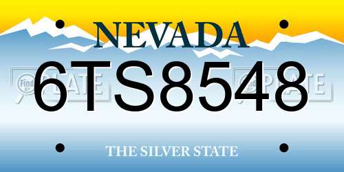 6TS8548 Nevada License Plate