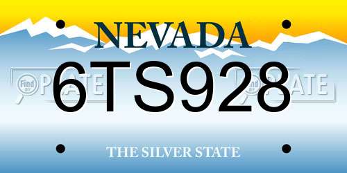 6TS928 Nevada License Plate
