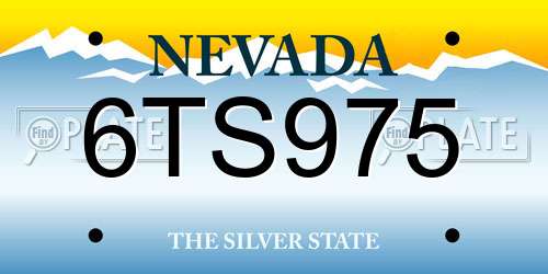 6TS975 Nevada License Plate