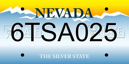 6TSA025 Nevada License Plate