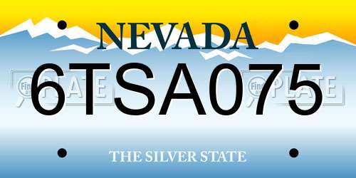 6TSA075 Nevada License Plate