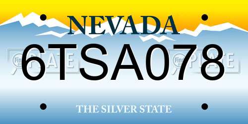 6TSA078 Nevada License Plate