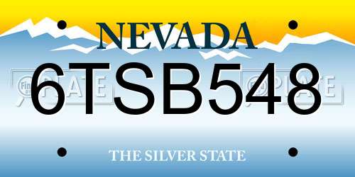 6TSB548 Nevada License Plate