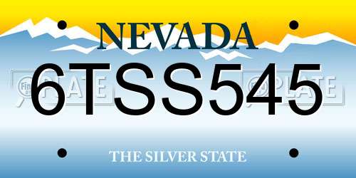 6TSS545 Nevada License Plate