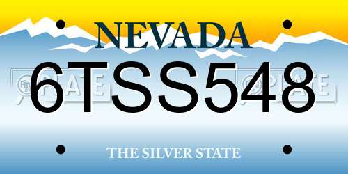 6TSS548 Nevada License Plate