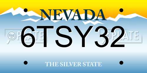 6TSY32 Nevada License Plate