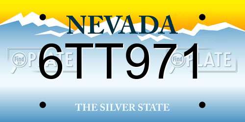 6TT971 Nevada License Plate