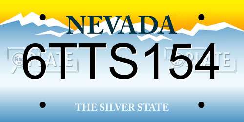 6TTS154 Nevada License Plate