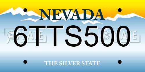 6TTS500 Nevada License Plate
