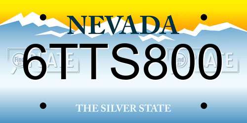 6TTS800 Nevada License Plate
