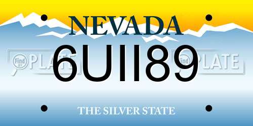 6UII89 Nevada License Plate
