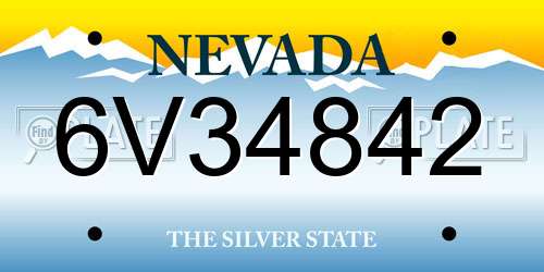 6V34842 Nevada License Plate