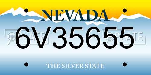 6V35655 Nevada License Plate