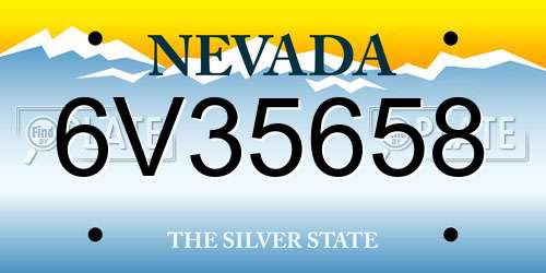 6V35658 Nevada License Plate