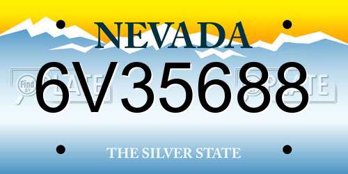 6V35688 Nevada License Plate