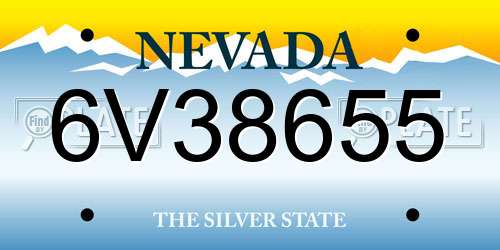 6V38655 Nevada License Plate