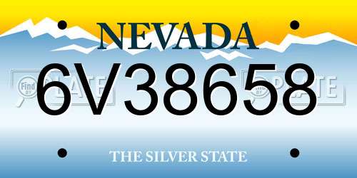 6V38658 Nevada License Plate