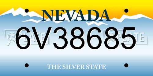 6V38685 Nevada License Plate